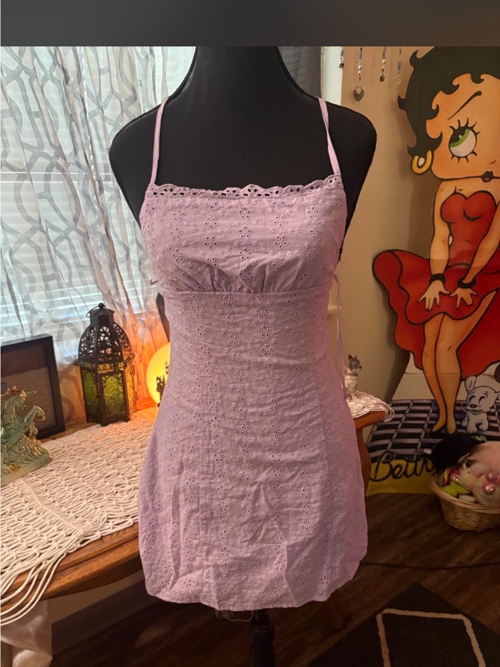 Princess Polly Lilac Eyelet Slip Dress